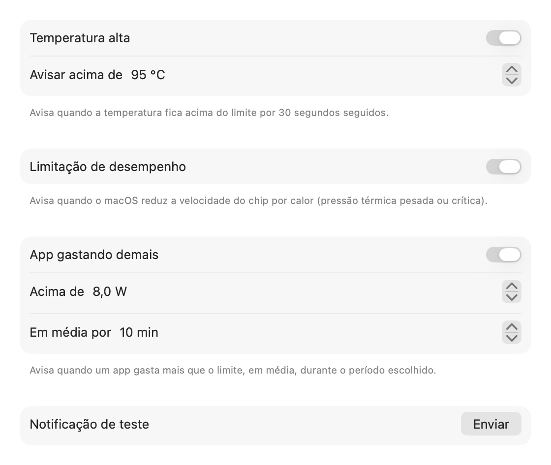 Ajustes de alertas